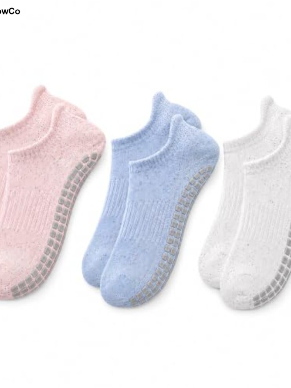 Cotton Pilates Grip Socks 3 Pack Heel Tab Arch Compression Yoga Barre